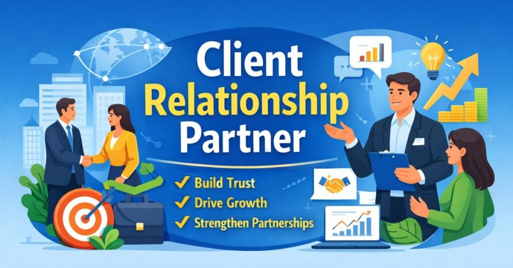 client relationship partner building strong client partnerships and business growth strategy illustration